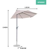 VONROC Premium Parasol Magione – Duurzame Balkon Parasol - Halfrond 270x135cm – Beige