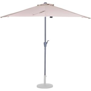 VONROC Premium Parasol Magione – Duurzame Balkon Parasol - Halfrond 270x135cm – Beige