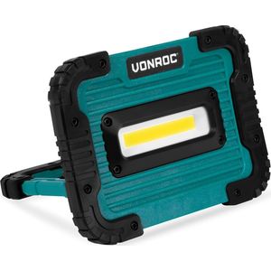 VONROC Accu werklamp / bouwlamp 4V – 10W - 1000 Lumen – Dimbaar in 2 standen - Incl. USB oplaadkabel