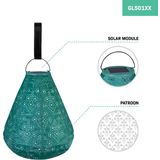 Luna Solar lampion Cone met LED – Solar tuinverlichting – 270x240mm – Copper green - Handgemaakt – Luxe weerbestendig materiaal