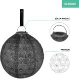 Luna solar lampion Eclipse met LED – Solar tuinverlichting – 310x310mm – Earth grey - Handgemaakt – Luxe weerbestendig materiaal