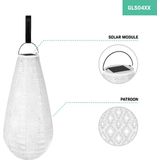 Luna solar lampion Drop met LED – 400x200mm – Ice | Handgemaakt/weersbestendig