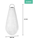 Luna solar lampion Drop met LED – 400x200mm – Ice | Handgemaakt/weersbestendig