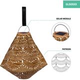 Luna solar lampion Pentagon met LED – Solar tuinverlichting – 300x300mm – Gold - Handgemaakt – Luxe weerbestendig materiaal