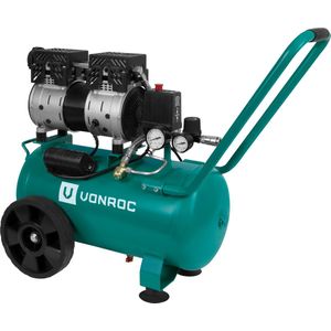 PRO Stille Compressor – 57,5dB | 24 L - Olievrij – 750W – Groen