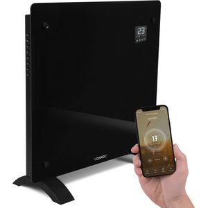 Luxe elektrische kachel – Convector - Glazen paneel – 500W/1000W - Zwart | WIFI