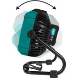 Ventilator 20V - voor draadloos en bedraad gebruik - Incl. netstroom adapter - Incl. 20V – 4.0Ah accu en snellader