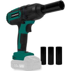 Accu slagmoersleutel 20V – 4 standen: 100/200/300/400Nm – Incl. 4 moerdoppen | Excl. Accu en snellader