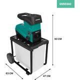 VONROC Stille Hakselaar/Shredder 2800W – Voor Takken Tot 45mm – Incl. 60L Opvangbak & Duwstok