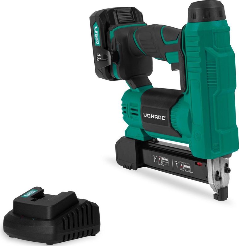 VONROC - VPower 20V - Accu Tacker - Incl. 1000 Nieten & 1000 Spijkers