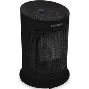 VONROC Elektrische kachel - ventilatorkachel - 1200W/1800W - keramisch - 3 standen - thermostaat - timer - LED-scherm - zwenkfunctie – incl. afstandsbediening - 20m2