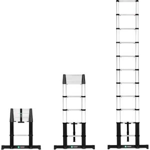 PRO Telescoopladder - 3,20 meter - nieuw 2023 model | met softclose & dwarsbalk