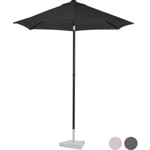 VONROC Premium Parasol Torbole – Ø200cm - Duurzame stokparasol – UV werend doek - Antra-ciet/Zwart – Incl. beschermhoes