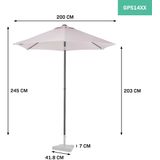 Parasol Torbole – Ø200cm – Premium Parasol | Beige