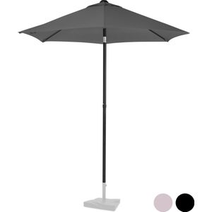 VONROC Premium Stokparasol Torbole Ø200cm - Incl. beschermhoes – Ronde parasol – UV werend doek - Grijs