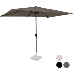 VONROC Premium Parasol Rapallo 200x300cm – Duurzame parasol - Kantelbaar – UV werend doek - Taupe – Incl. beschermhoes