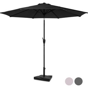 Parasol Recanati Ø300cm –  Premium stokparasol – Zwart | Incl. parasolvoet