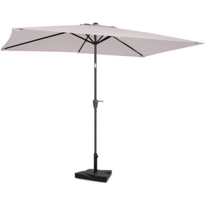 VONROC Premium Parasol Rapallo 200x300cm – Duurzame parasol - combi set incl. parasolvoet van 20 kg - Kantelbaar – UV we