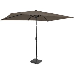 VONROC Parasol Rapallo 200x300cm – Premium parasol – taupe Incl. Parasolvoet 20 kg.