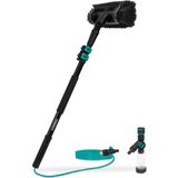 VONROC Telescopische Wasborstel - 1,80m - Incl. Borstelkop, Waterslang, Zeepdispenser