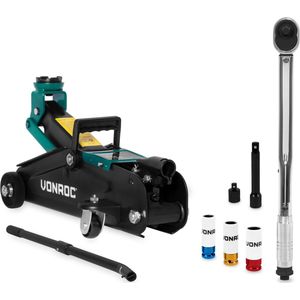 VONROC - Bandenwisselset - Autokrik 2000 kg - Momentsleutel ½” - Incl. 3-delige doppenset