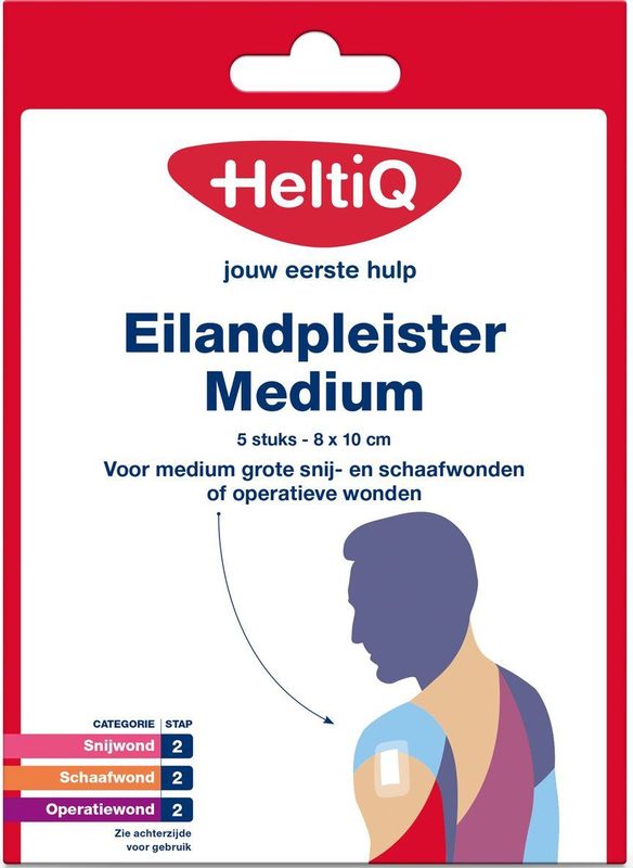 HeltiQ - Eilandpleister - Steriel - Geschikt voor Grote Wonden