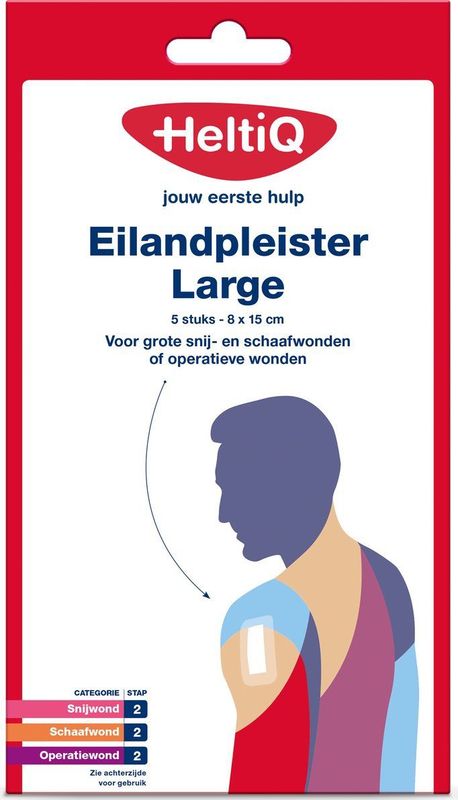 HeltiQ - Eilandpleister - Steriel - Groot - Voor Wondverzorging