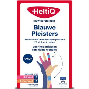 HeltiQ - Detecteerbare PE Pleisters - Blauw - Assortiment 25 Stuks