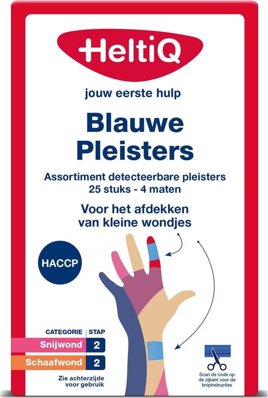 HeltiQ - Detecteerbare PE Pleisters - Blauw - Assortiment 25 Stuks