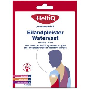 HeltiQ Eilandpleister Watervast 9 cm x 10 cm 4 stuks