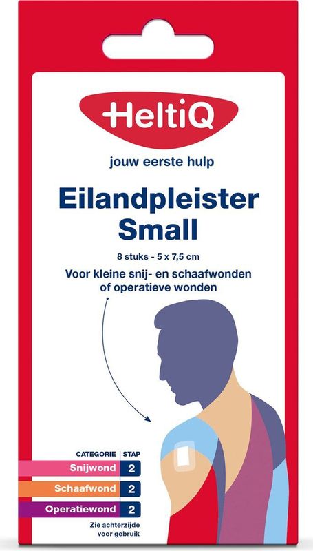 HeltiQ Eilandpleister Small 7,5 cm x 5 cm 8 stuks