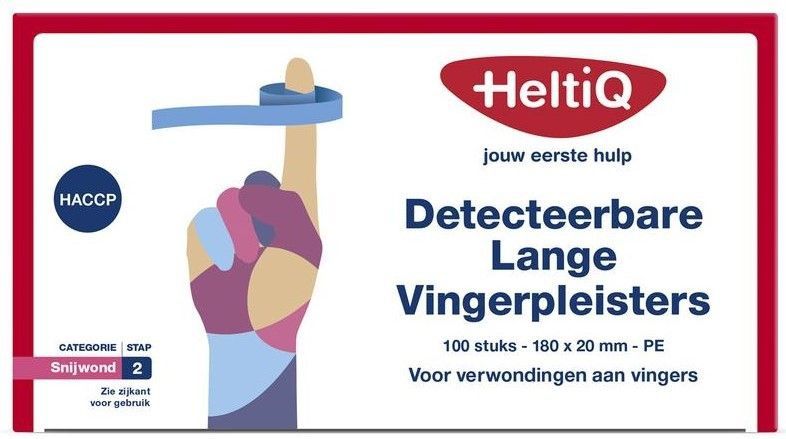 HeltiQ - Vingerpleisters - Blauwe - 100 Stuks - Elastisch