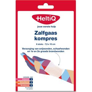 Heltiq - Zalfgaaskompres 7.5 x 10cm - 6 Stuks