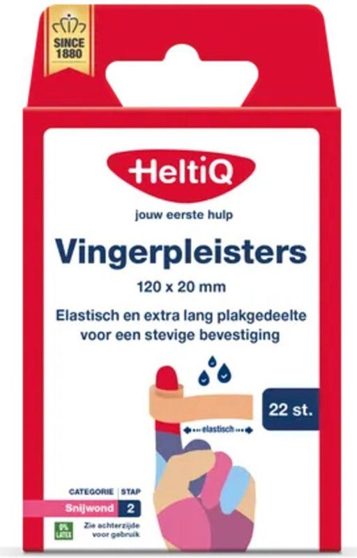 HeltiQ - Vingerpleisters - 22 stuks - Elastisch - 120 x 20 mm