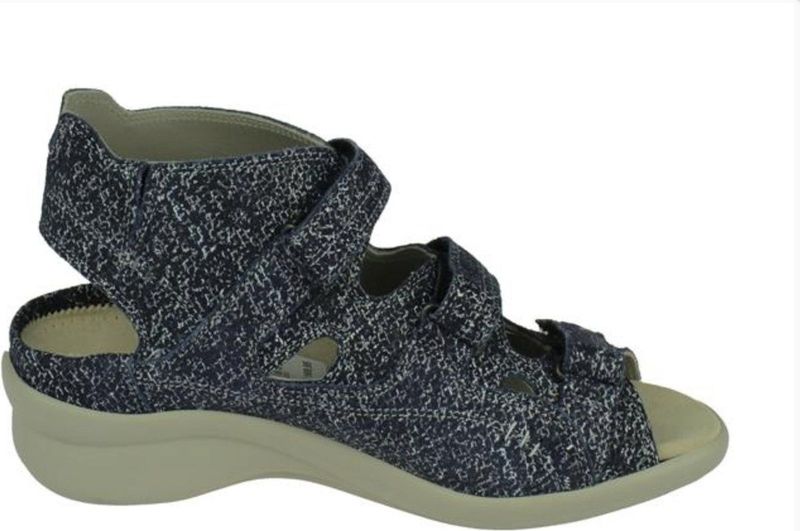 Durea - Hoge Klittenband Sandalen - Donkerblauw - Miky - Verstelbaar - Uitneembaar Voetbed