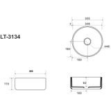 Blinq Ispra opzetwastafel rond 35,5cm mat wit