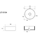 Blinq Ispra opzetwastafel rond 35,5cm wit