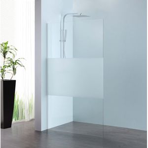 Royal Plaza Parri walk-in 100x200cm zilver profiel en deel matglas met clean coating