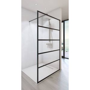 Royal Plaza Bajad Walk-in Douchewand 100x200cm met Decor Mat Zwart