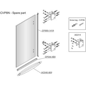 Royal Plaza Adqua Badwand 80x140cm Chroom Scharnier en Helder Glas met Clean Coating