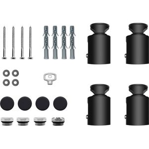 Guo Round radiator bevestigingsset verstelbaar 60-85mm zwart