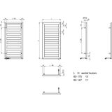 Blinq Arkose radiator electrisch met afstandsbediening 60x150 cm 600w matgrijs mat grijs 346