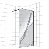 Inloopdouche bws free time 140x200 cm marmer glas timeless coating mat zwart profiel