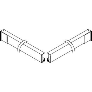 Sub Free basic geleiderail v.hoekinstap 90cm 637mm set chr., chroom