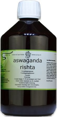 Surya - Aswaganda Rishta - Kruidenpreparaat - 500 ml - Voedingssupplement