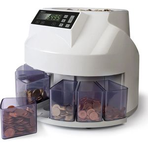Safescan 1250 CHF Automatische muntensorteermachine Valuta CHF Telt en sorteert 220 stuks per minuut Grijs