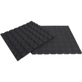 Aslon rubberen tegel zwart 50 x 50 x cm | Rubber vloertegels & speeltegels voor buiten | Intratuin