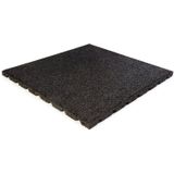 Aslon rubberen tegel zwart 50 x 50 x cm | Rubber vloertegels & speeltegels voor buiten | Intratuin