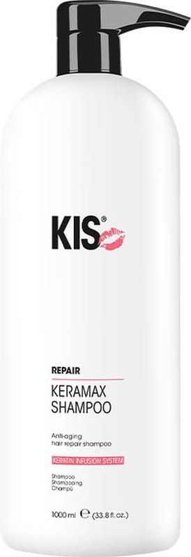 KIS Keramax Shampoo-1000 ml met pomp - Normale shampoo vrouwen - Voor Alle haartypes - 1000 ml met pomp