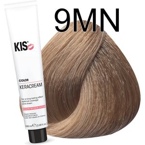 KIS KeraCream Color - permanente haarkleurcrème - 100 ml - 9MN - hoge dekking - intensieve haarkleur - keratine infusie - diervriendelijk en duurzaam